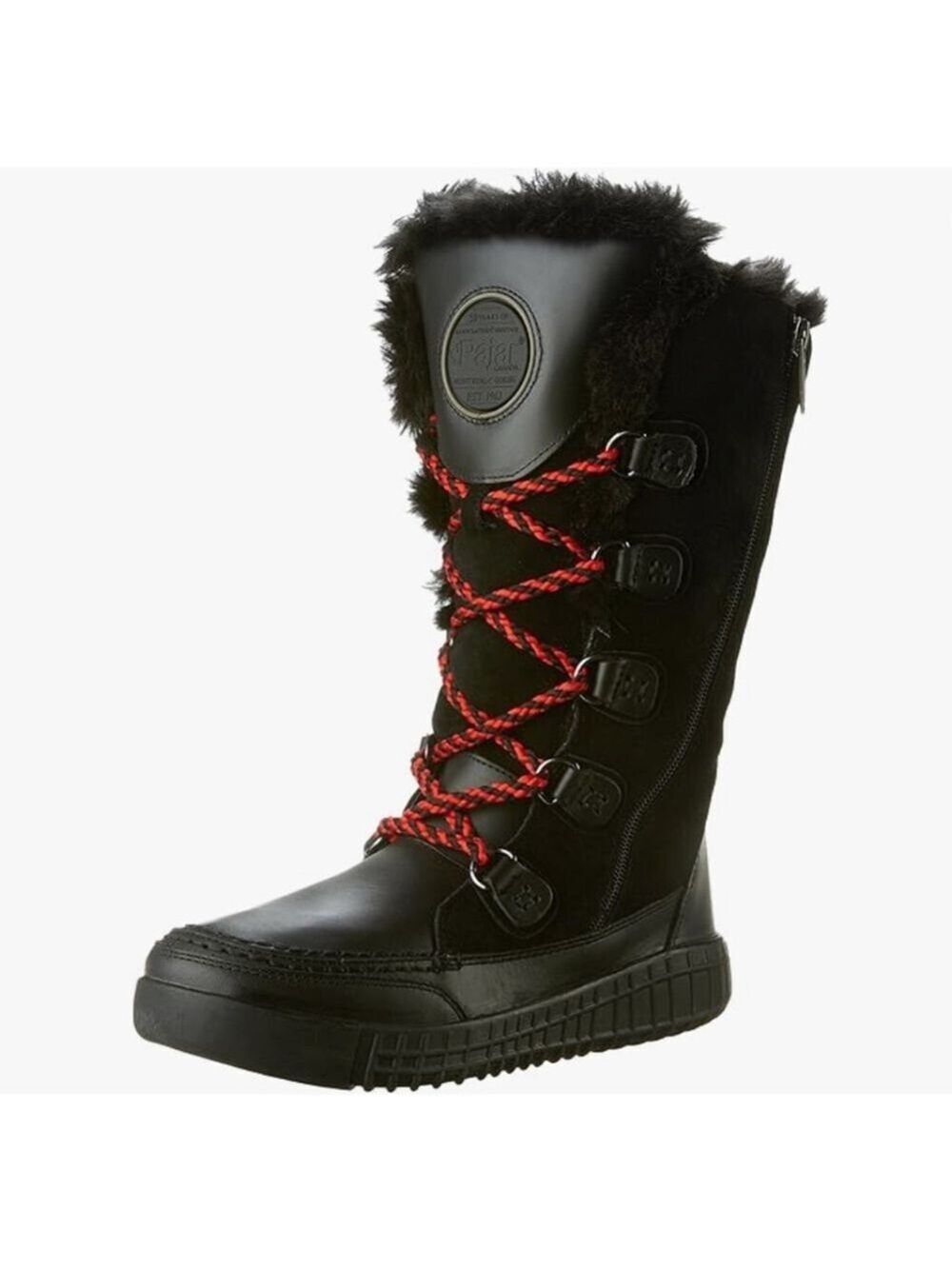Pajar Montreal Paityn black suede lace up waterproof winter snow boots 6/6.5